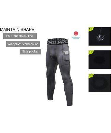 YUSHOW Men's Compression Pants 2 Pack - Running Tights & Workout Leggings - Summer Cool Dry Baselayer - X-Large Black+Grey - Buy Online on SooperMarket.com