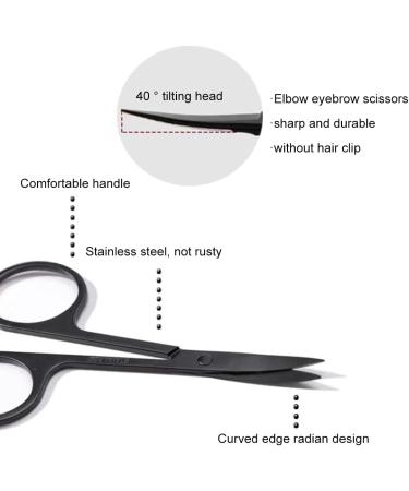 SCJJZ Women's razor blades tweezers eyebrow tweezers set of 4 eyebrow scissors with eyebrow clip eyebrow comb black - Buy Online on SooperMarket.com