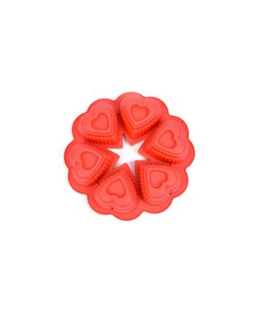6 Christmas Cake Mold Molder Cake Decorating Baking Dishes Baking Cones Silicone Cake Mold Non-Stick Mold Safe Mold Durable Mold Recyclable Mold Round Chocolate Candies 3D Red medium