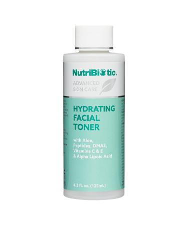 NutriBiotic Hydrating Facial Toner 4.2 Fl Oz with GSE | with Peptides Aloe DMAE Vitamin C Ester Tocotrienols & Alpha Lipoic Acid | Vegan & Paraben Free