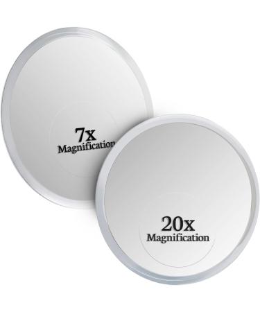 Mirrorvana magnifying mirror 20x & 7x with suction cup round cosmetic mirror 20x & 7x magnification round mirror 15 cm