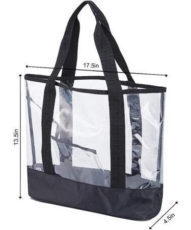 BORMELUN Clear Tote Bag for Women - Large Transparent Handbag in Black - Buy Online on SooperMarket.com