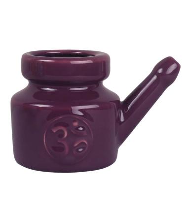 Floahazz 350Ml Ceramic Neti Pot Nose Cleaning Pot Durable Leakproof Spout Pot for Nasal Rinsing Nose Washing Men Women Purple