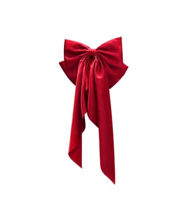 Gogogmee Satin Ribbon Hairpin Barrettes for Thick Hair Large Hair Bows for Big Hair Bows for Teen Hair Clips Barrettes Ponytail Clip Barrettes for Teen Hair Ribbon