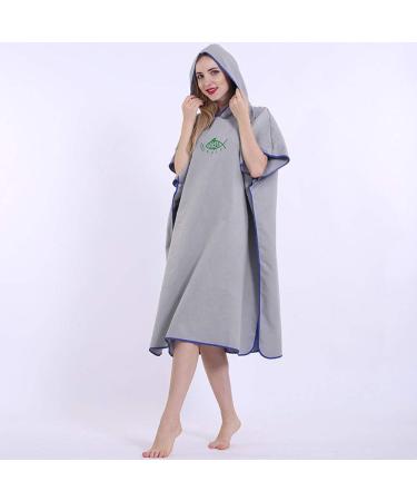 Bathing poncho surf poncho ultra -echo towel bath towel poncho beach change in the beach quick -dry bathrobe from microfases for women men 90 * 110cm gray