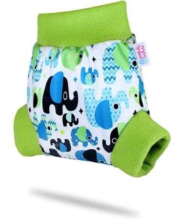 Petit Lulu Baby Elephant Blue Cloth Nappy Wrap | Size S | Reusable Washable Diaper | Made in Europe - Buy Online on SooperMarket.com