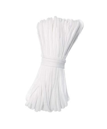 GenericDEFGHIJ 50Yard 1/4 Inch Elastic Bands  White Elastic Cord for Sewing  Soft Ear Elastic Rope Loop String for DIY Knit Crafting