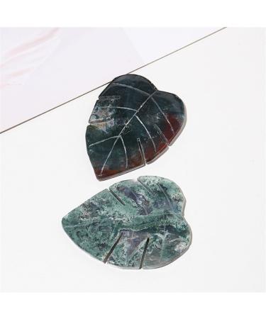 Natural Crystal Rough 1PC Natural Crystal Leaves Carving Moss Agate Family Decoration Sculpture Health Green Gem Gift DIY Pendant Gem - Buy Online on SooperMarket.com