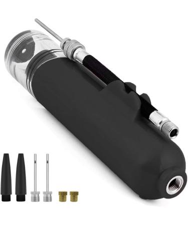 Ball Pump, Dual Action Inflate Air Pump with 3 Needles and 2 Nozzles for Soccer Ball, Basketball, Volleyball, Balloons, Bikes black