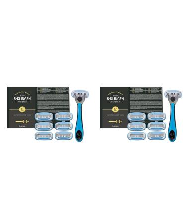 by Amazon Men's 5-Blade Body Razor with 7pcs Replacement Blades (Formerly Brand Solimo) (Pack of 2) 7pcs (Pack of 2)