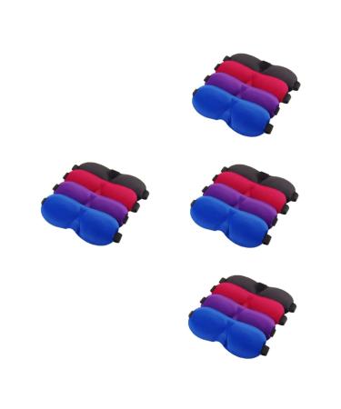 Gatuida 16 Pcs Blackout Sleep Mask Eye Blinder Eyeshade Blindfold Eye Pillow Cover Light Blocking Eye Cover Airplanes for Adults Memory Foam Eye 3D Sponge at Night Sleeping Set 1 Count (Pack of 1) Black Blue Purple Redx4pcs