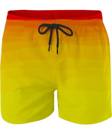 COJCOIHN Men's Quick Dry Beach Shorts with Pockets - Yellow Large (S-6XL) | Plus Size Swim Trunks - Buy Online on SooperMarket.com