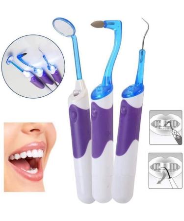 3PCS Dental Kit with LED Dental Mirror, Stain Eraser & Plaque Remover - Buy Online on SooperMarket.com