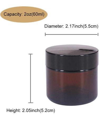 BPFY 24 Pack 2 oz Round Amber Glass Cosmetic Jars with Inner Liners and Black Lids Travel Jars Refillable Containers for Makeup Cream Lotion Sugar Scrubs Eye Shadow Slime Paint Jewelry 2oz Amber - Buy Online on SooperMarket.com
