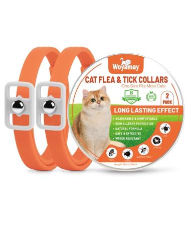Cat Repellent Treatment Adjustable Cat Repellent Collars Natural Protection Repellent Collar for Cats Water Resistant Repellent Collar for Cats Small-Medium-Large Orange 2pack