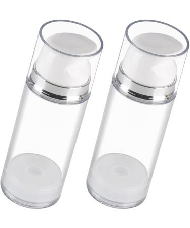 FRCOLOR 2pcs Squeeze Lotion Bottle Travel Toiletries Dispenser Travel Spray Bottles Vacuum Cosmetic Bottles Travel Lotion Container Travel Pump Bottle Airless Lotion Container Cream Bottle 12x4.9cm Transparent