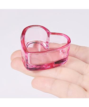 minkissy Nail Dappen Cup Heart Shape Dappen Dish Cups Acrylic Nail Dish Bowl Monomer Dish Glass Decorative Nail Brush Cup Manicure Tool Supply Pink - Buy Online on SooperMarket.com
