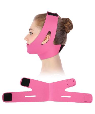 Face Slimming Cheek  V Face Line Belt Breathable Chin Lift Up Anti Wrinkle Sleep Strap(Red)
