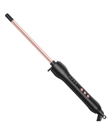 3/8 Inch Curling Iron Tiny Curling Wand for Short & Long Hair Ceramic Small Barrel Curling Iron with Adjustable Temperature Thin Curling Iron Wand Includes Heat Resistant Glove