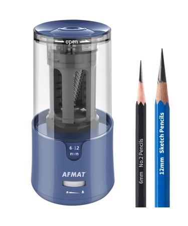 AFMAT Long Point Art Pencil Sharpeners for 6-12mm Drawing Sketching Colored Pencils  Heavy Duty Electric Pencil Sharpener for Artists(Blue)