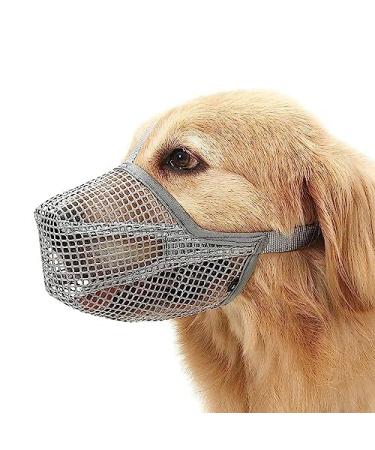 Mesh dog muzzle muzzle for dogs breathable muzzle for dogs muzzle for dogs with a rounded mesh adjustable breathable mesh muzzle (Black) Black XS