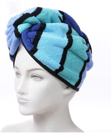 Anller 2 Pack 100% Cotton Hair Towel Wrap for Women - Red & Blue | Hair Drying Towel with Button | Dry Hair Hat Shower Head Towel - Buy Online on SooperMarket.com