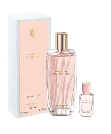 Yves Rocher Comme une Evidence Eau de Parfum 100 ml./3.3 fl.oz. and Comme une Evidence Travel Size 5 ml./0.16 fl. oz. Gift Set for Women