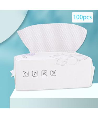 100PCS Disposable Face Towels - Facial Cleansing Tissue & Makeup Remover Cotton Wipes | Fast International Shipping - Buy Online on SooperMarket.com