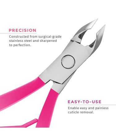 Andlane Cuticle Trimmer and Pusher - Professional Stainless Steel Nippers - Manicure/Pedicure Tool (Pink) - Buy Online on SooperMarket.com
