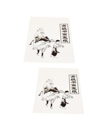 STOBOK 60 Sheets Rice Paper Ink Paper Calligraphy Paper Painting and Calligraphy Exercise Paper Student 288ASI46C1EV3P08UAT02 Whitex2pcs mediumx2pcs