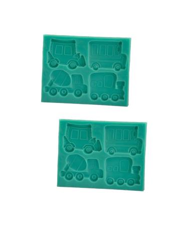 2 Pcs Silicone Baking Mold Silicone Fondant Mold Household Cake Mold Cake Decorating Tool Silicone Cake Mold DIY Mould Car Chocolate Mold 10.7*8.6 CMx2pcs