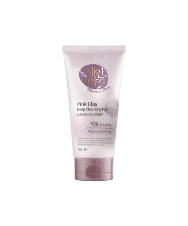 Kwailnara Cleansing Story Natural Facial Deep Foam Cleansing - Pink Clay