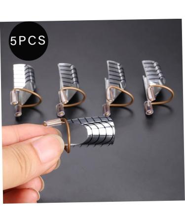 5PCS/SET Reusable Nail Art Extension Forms Guide Acrylic Nail Uv Gel Nail Extention Tips Nails Aluminum Form Guide(Silver) - Buy Online on SooperMarket.com