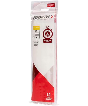 Arrow SS3M Full Size Slow Set Glue Sticks for Hot Glue Guns  Use for High Temp and Low Temp Crafting  Hobbies  and General Repair Projects  10-Inch by 1/2-Inch  Clear  12-Pack - Buy Online on SooperMarket.com