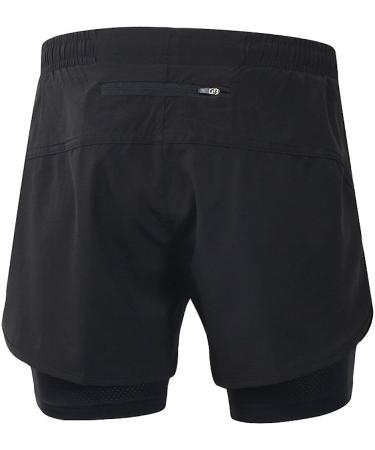 Lixada Men's 2-in-1 Running Shorts - Quick Drying & Breathable - Black Large - Buy Online on SooperMarket.com