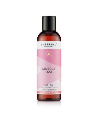 Tisserand Aromatherapy - Muscle Ease Bath Oil - Ginger Lemongrass Rosemary - 100% Pure Essential Oil Blend - 200ml