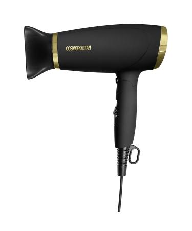Cosmopolitan Foldable Hair Dryer with Smoothing Concentrator (Black & Gold)