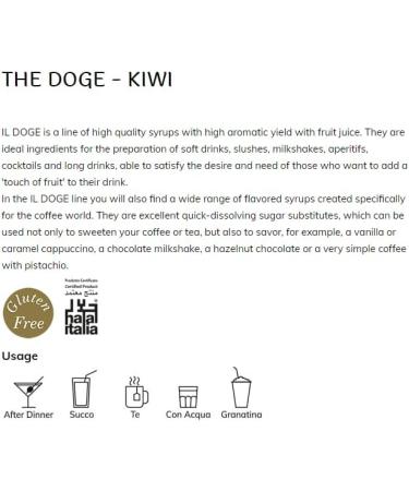 BARMAN IL DOGE Kiwi Syrup 70cl - Buy Online on SooperMarket.com