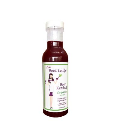 The Beet Lady Organic Beet Ketchup (Tomato Free) Nightshade Gluten and Dairy Free Non GMO Original Red