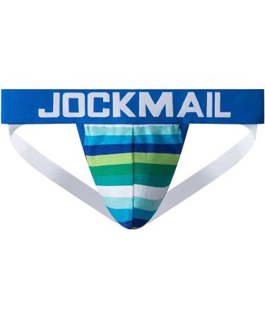 Mens XX-Large Blue Rainbow Cotton Jock Strap Athletic Supporter - Gym Sport Underwear for Men - Buy Online on SooperMarket.com