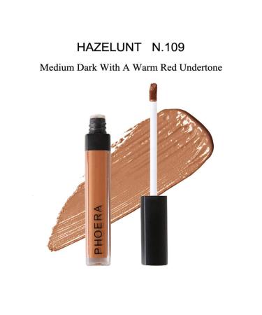AQUAPURITY PHOERA Liquid Concealer Full Coverage Makeup Face Moisturizer Foundation Conceal Under Eye Dark Circles Cruelty Free (109 - Hazelnut) 28.00 g (Pack of 1) 109 - Hazelnut