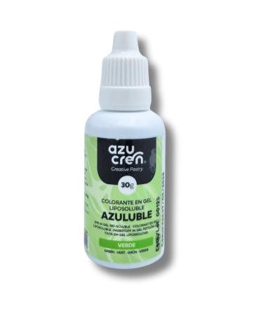 Azucren Oil Based Food Gel Colouring Green Ideal for Chocolate Buttercream and Cream 30 G