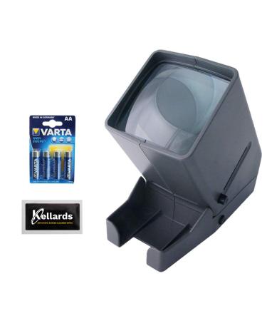 Medalight 35mm Desk Top Portable LED Negative and Slide Viewer + AA Batteries + Microfiber Cleaning Cloth