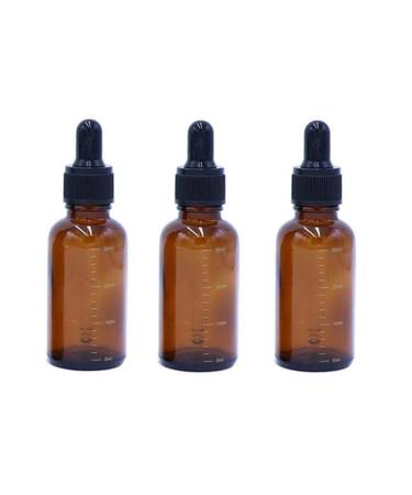 Vasana 3 empty refillable amber glass bottles for essential oils with a black drip closure for cosmetics elite liquid container. Amber colors (orange) - YPK05976AMBER 30 ml/1oz