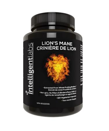 Lion s Mane Mushroom Capsules by Intelligent Labs Extracted from The Fruiting Bodies of Hericium Erinaceus Minimum 25% Beta Glucans No Grain Fillers 2-Month Supply