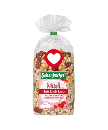 Seitenbacher Muesli Hab Dich Lieb I Whole Grain Cereals I Sour Cherries I Milk Chocolate I Cornfrlakes I 3 x 600 g 600.00 g (Pack of 3) 600.00 g (Pack of 3)