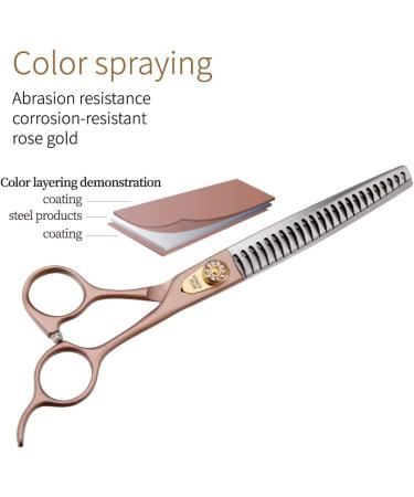 Fenice Peak 7 Professional Dog Grooming Scissors Set - Rose Gold 440C Stainless Steel - 4pcs Combo Set for Pet Grooming Services - Dogs and Cats - 7 - Buy Online on SooperMarket.com