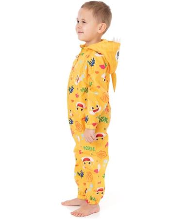 Baby Shark Kids Puddle Suit - Yellow All In One Rain Coat | Shark Family Song Print | Long Sleeve Walking Jacket for Boys & Girls 2-3 Years - Buy Online on SooperMarket.com