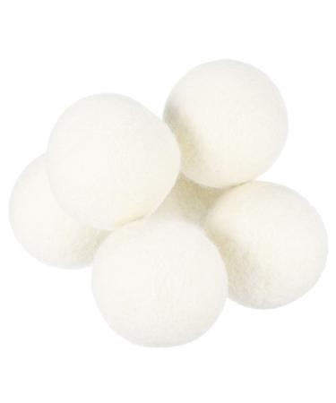 uxcell 6 Pcs Wool Dryer Balls 2 Inches Wool Laundry Dryer Balls for Reducing Clothing Static and Wrinkles White 2 inches White