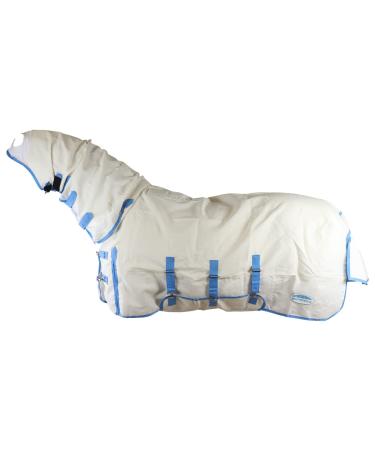 Weatherbeeta Sweet Itch Shield Combo Neck Fly Rug 7ft White Blue 84"